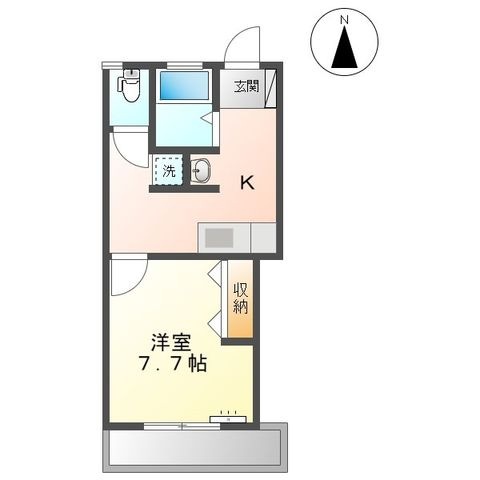 拡大写真：アネックス緑台 2階202の間取り