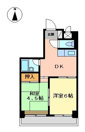 拡大写真：サンメゾン穂 4階406の間取り