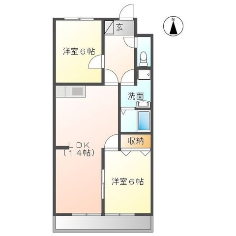 拡大写真:名古屋市天白区平針3丁目 2階2Gの間取り