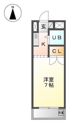 拡大写真:名古屋市天白区元八事5丁目 2階207の間取り