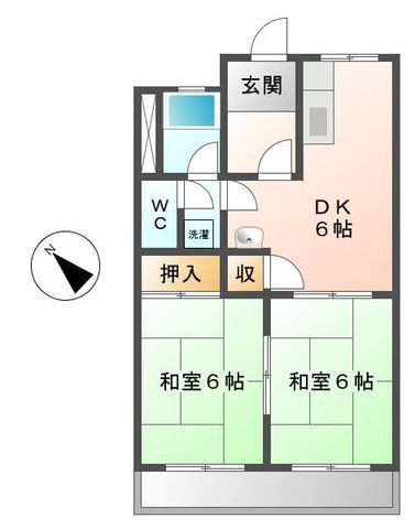 拡大写真:メゾン横須賀 4階401の間取り