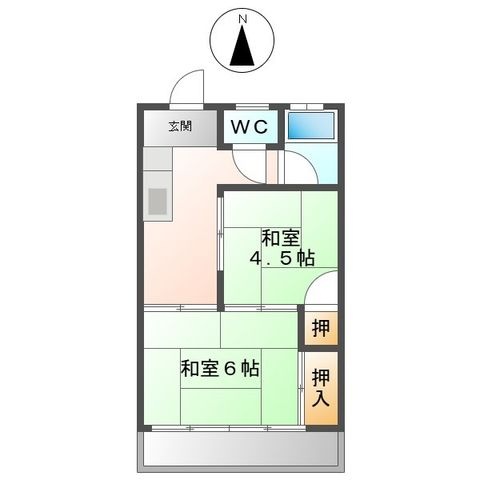 拡大写真:コーポ多賀 3階301の間取り