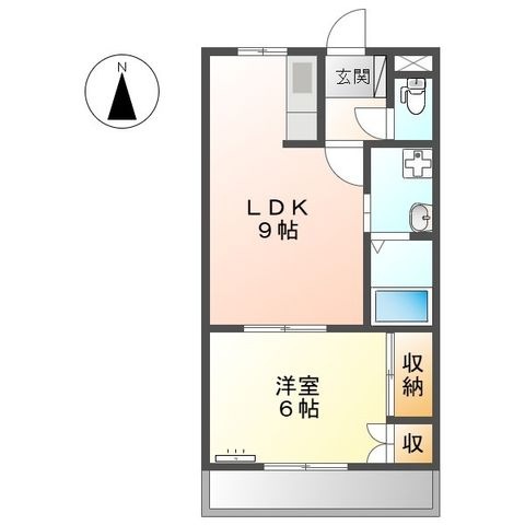 拡大写真:レッドウィング3番館 2階203の間取り
