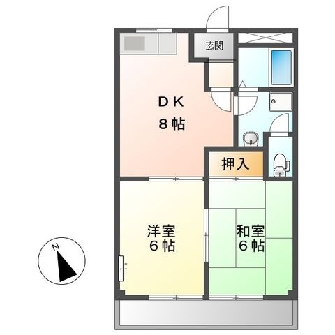 拡大写真:サンパレスSAKAI 3階302の間取り