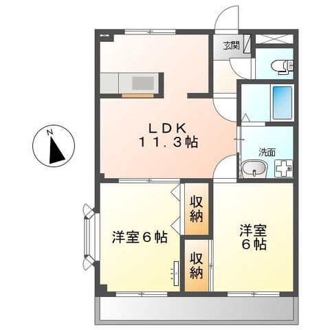 拡大写真:Prevail VAN 3階301の間取り