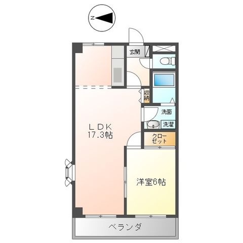 拡大写真:グリーンヒル 2階201の間取り