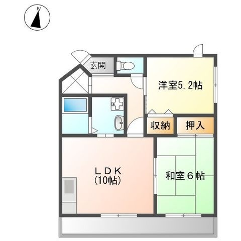 拡大写真:マンション雅 2階203の間取り