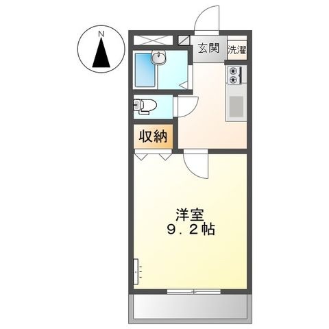 拡大写真:メゾンキャロット 2階203の間取り