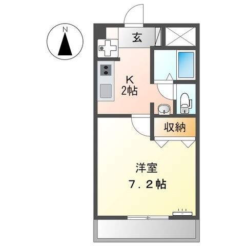 拡大写真:アクシオン武雄駅前 1階102の間取り