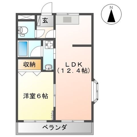 拡大写真:プロニティ小森野Ⅱ 2階201の間取り