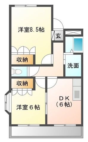 拡大写真:グランディール チェリー 2階205の間取り