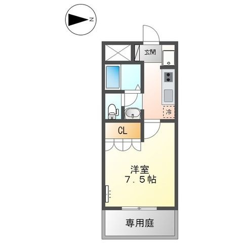 拡大写真:セジュール川部Ⅱ 1階102の間取り