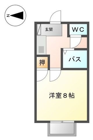 拡大写真:メルシーY&K 1階102の間取り