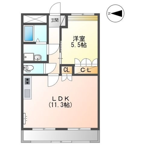 拡大写真:フィットタウンK(Fit town.K) 2階201の間取り