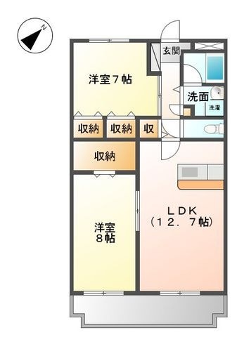 拡大写真：ルミエール 3階305の間取り