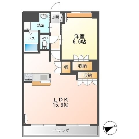 拡大写真：スカイヴァレィ 2階205の間取り