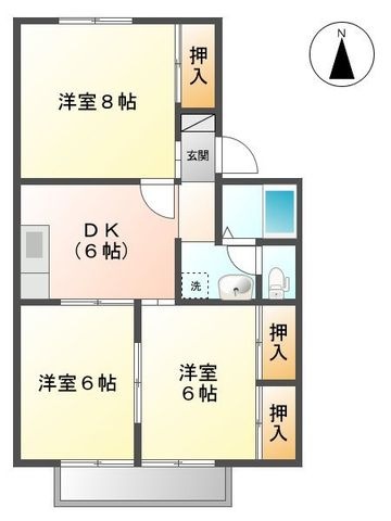 拡大写真:掛川市緑ケ丘2丁目 2階202の間取り