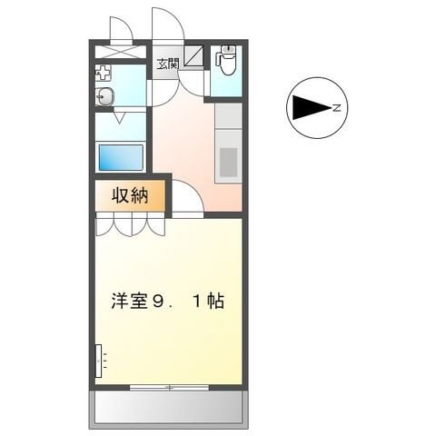 拡大写真:グローリエ・M 3階302の間取り