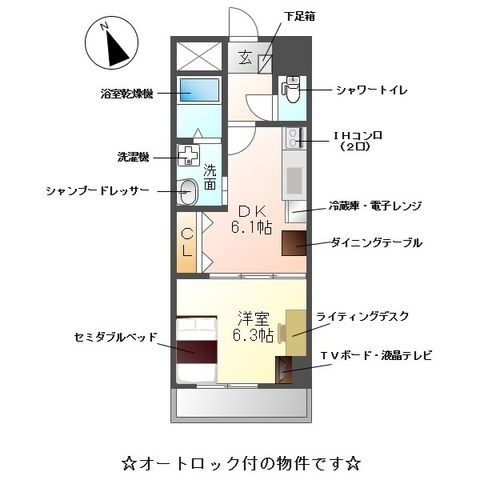 拡大写真:M-stage Aoi 9階907の間取り
