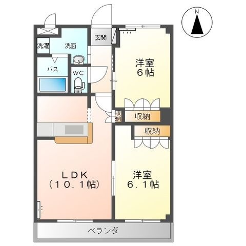 拡大写真:サン フォレスト 1階102の間取り