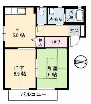 拡大写真:グリーン・ライフ 1階101の間取り
