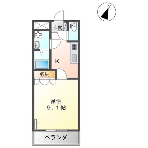 拡大写真：ｂｉｅｎｖｉｖｒｅ楡木Ⅱ 2階203の間取り