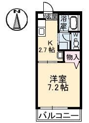 拡大写真:コーポアリメント 1階102の間取り