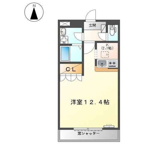 拡大写真:アクアライフ エムズ 1階101の間取り