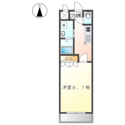 拡大写真:プロスペラーレ 2階205の間取り