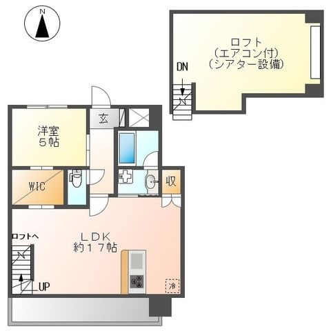 拡大写真:プライムアーバン博多東 11階1102の間取り