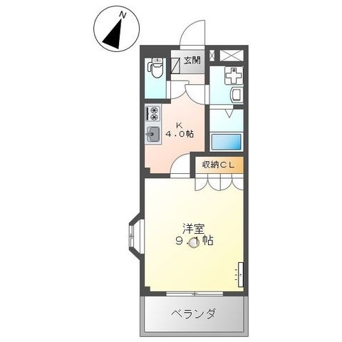 拡大写真:エスペランス王司 2階205の間取り