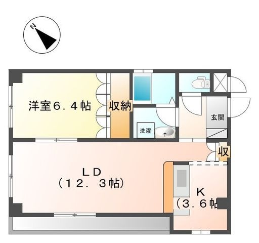 拡大写真:ヴィラ・クレスト 3階302の間取り