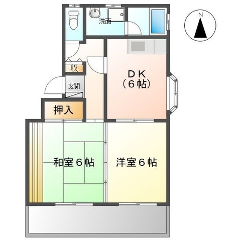 拡大写真:コーポ竜Ⅱ 1階101の間取り