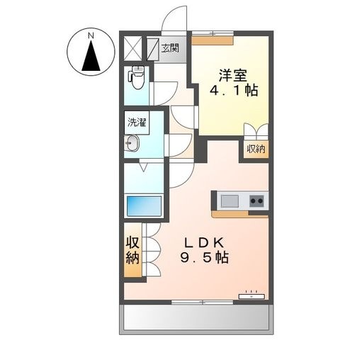 拡大写真:ベルフィーユMiya 2階202の間取り