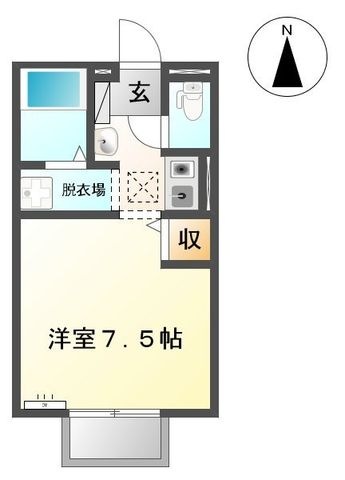 拡大写真:ウエストパレス B棟 2階201の間取り
