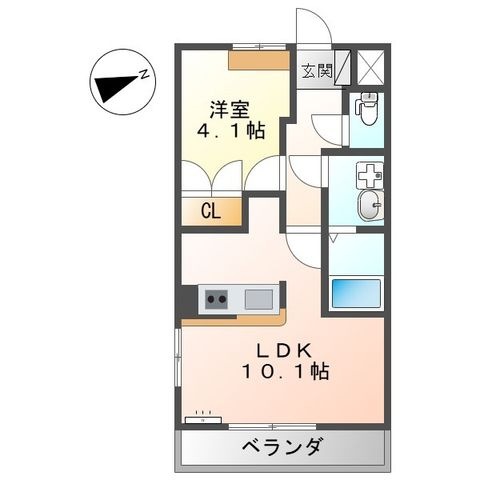 拡大写真:サンコート東原 2階203の間取り