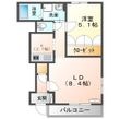 ラ・メール城脇Aの間取図