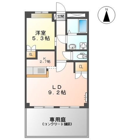 拡大写真:ファインコート北野Ⅰ 1階103の間取り