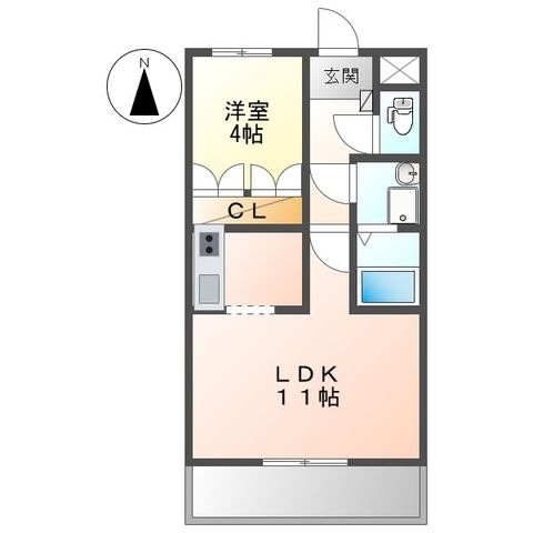 拡大写真:ディア 3階302の間取り