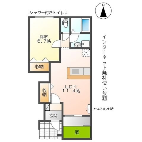 拡大写真:ドリーム レジデンス 1階102の間取り