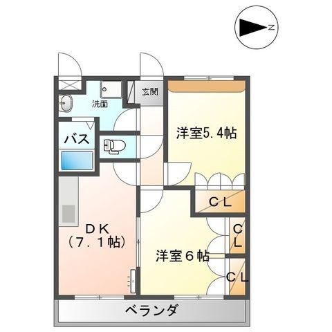拡大写真:ポラリス 1階102の間取り