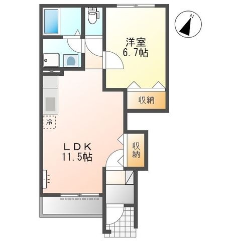 拡大写真:クレストール川島 1階103の間取り