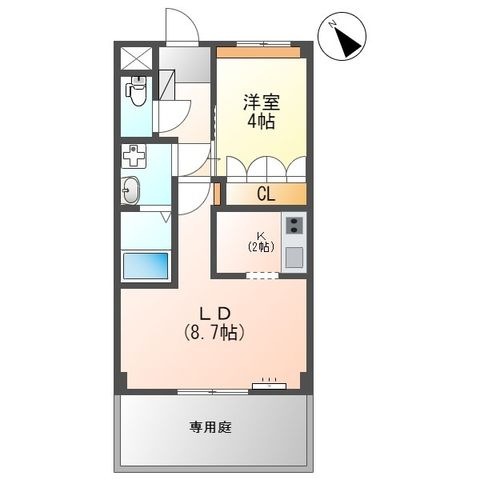 拡大写真:クレストールアン 1階103の間取り