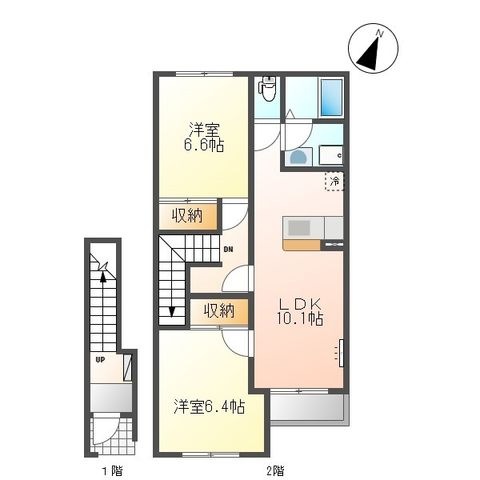 拡大写真:HOPE HOUSE 2階205の間取り