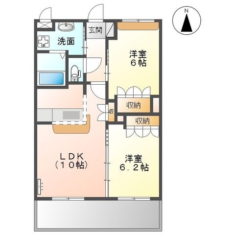 拡大写真:グラシアス 2階207の間取り
