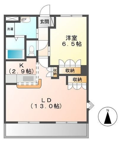 拡大写真:グランソフィア高坂 2階201の間取り