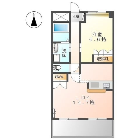 拡大写真:ブルーローズ 3階305の間取り
