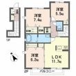 グランマスト塩屋崎 B棟の間取図