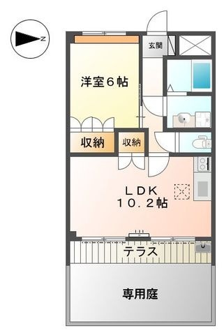 拡大写真:アンジュー 壱号館 1階102の間取り