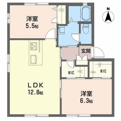 拡大写真:シャーメゾン万々 D棟 1階101の間取り